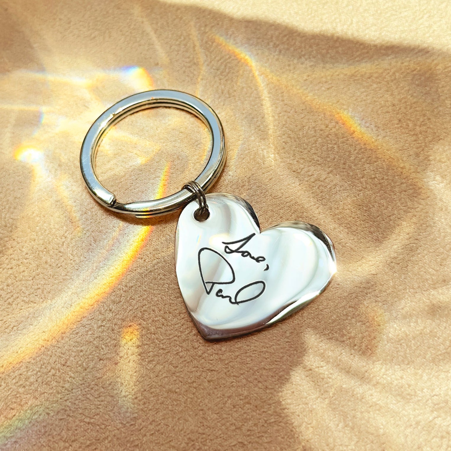 Personalized Heart Shaped Keychain