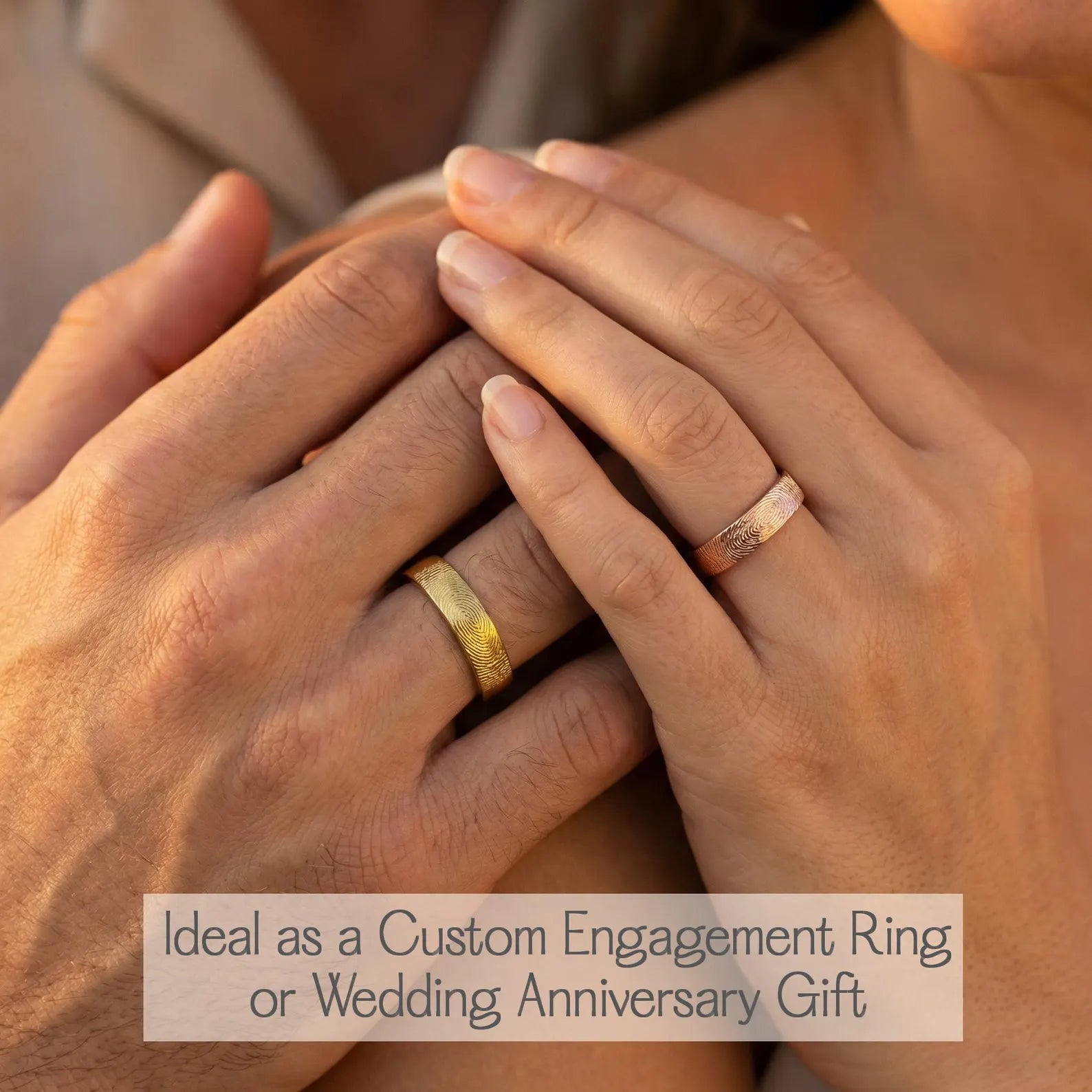 Custom Handwriting Engraved Ring 4mm; Personalized Name & Coordinates