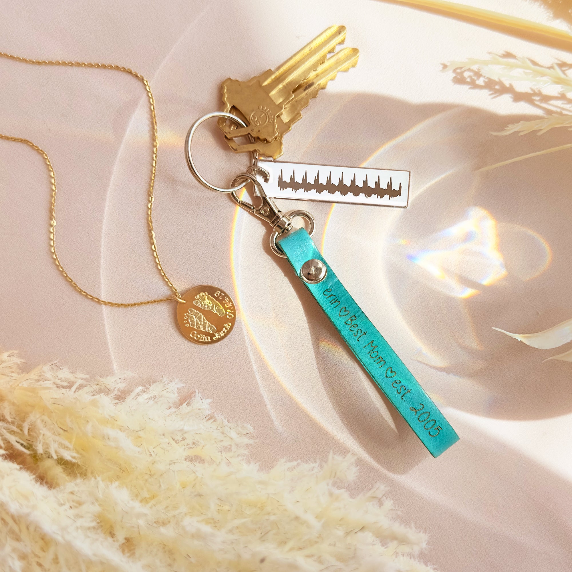 Personalized Leather or Cork Keychain, Custom Engraved Name Keychain, Colorful Personalized Key Ring, Custom Gift for Women, Gift for Best Friend