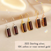 Garnet Bar Earrings : January Birthstone : Adira Series