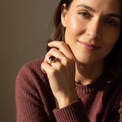 Cushion cut January birthstone ring in gold – handmade personalized jewelry gift