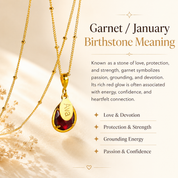 Garnet January birthstone meaning image for personalized birthstone jewelry.