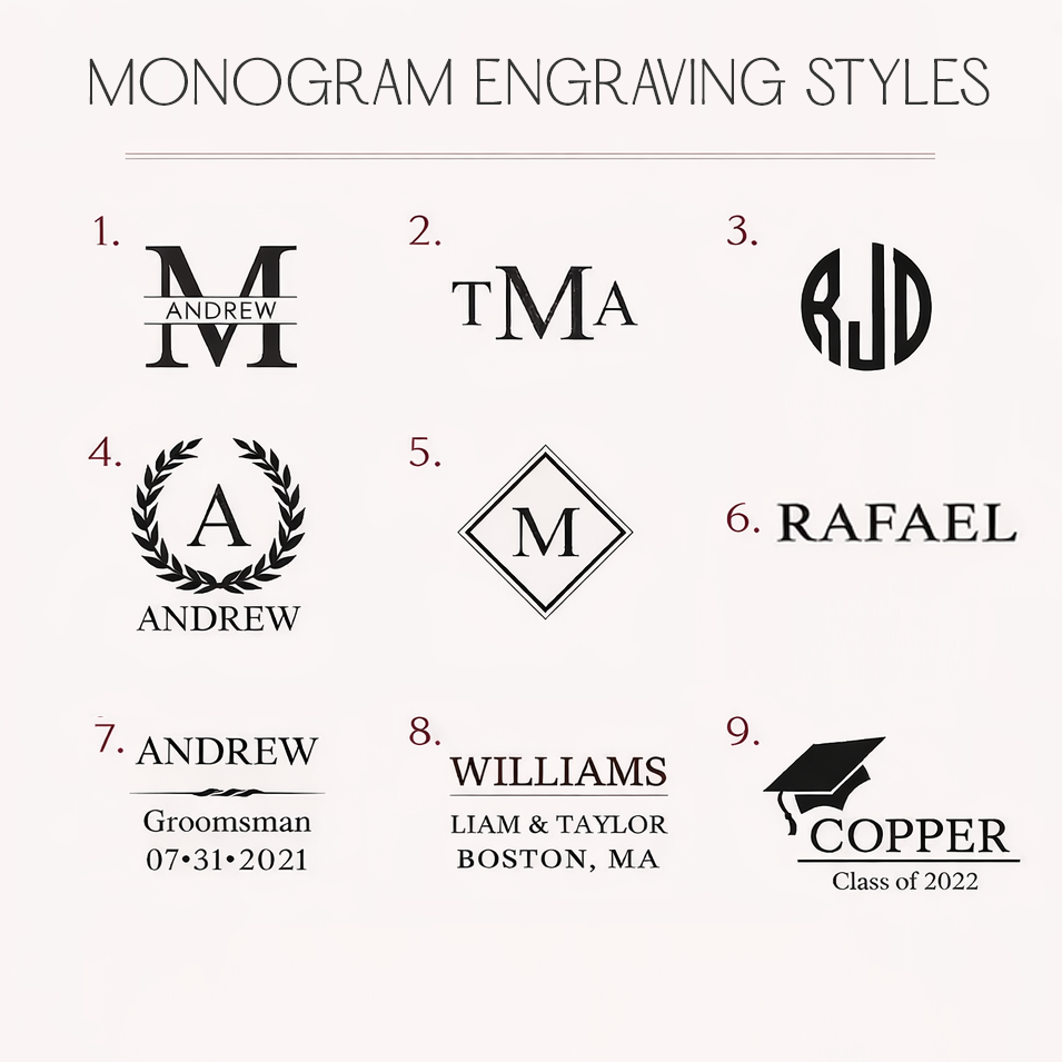 Engraved monogram whiskey glass set with bold initials, personalized rocks glasses for bourbon lovers, custom barware gift for him, ideal for groomsmen or anniversary.