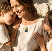 Mother's Necklace with Children's Birthstones & Leaf Initials, Personalized Mother's Cascade Necklace, Sterling Silver or Gold, Birthday Gift for Mom