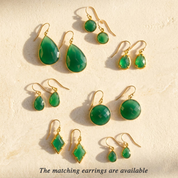 green onyx earrings and necklace set matching jewelry gift for her