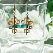 Boho Style Interlocking Squares Earrings