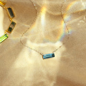 Kyanite Bar Necklace : September Birthstone : Adira Series