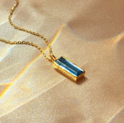Kyanite Vertical Bar Necklace : September Birthstone, Adira Series