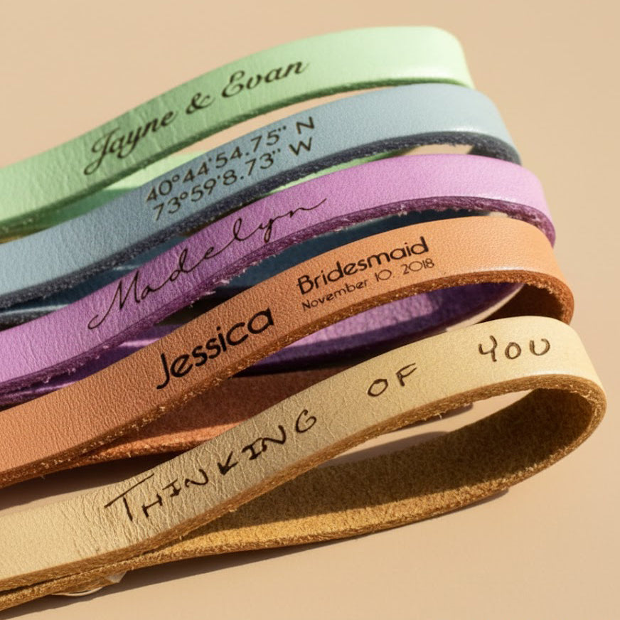 Groomsman, bridesmaids, wedding party gifts with personalized keychains. Customize with someone's name a special message in their hand writing or coordinates. 