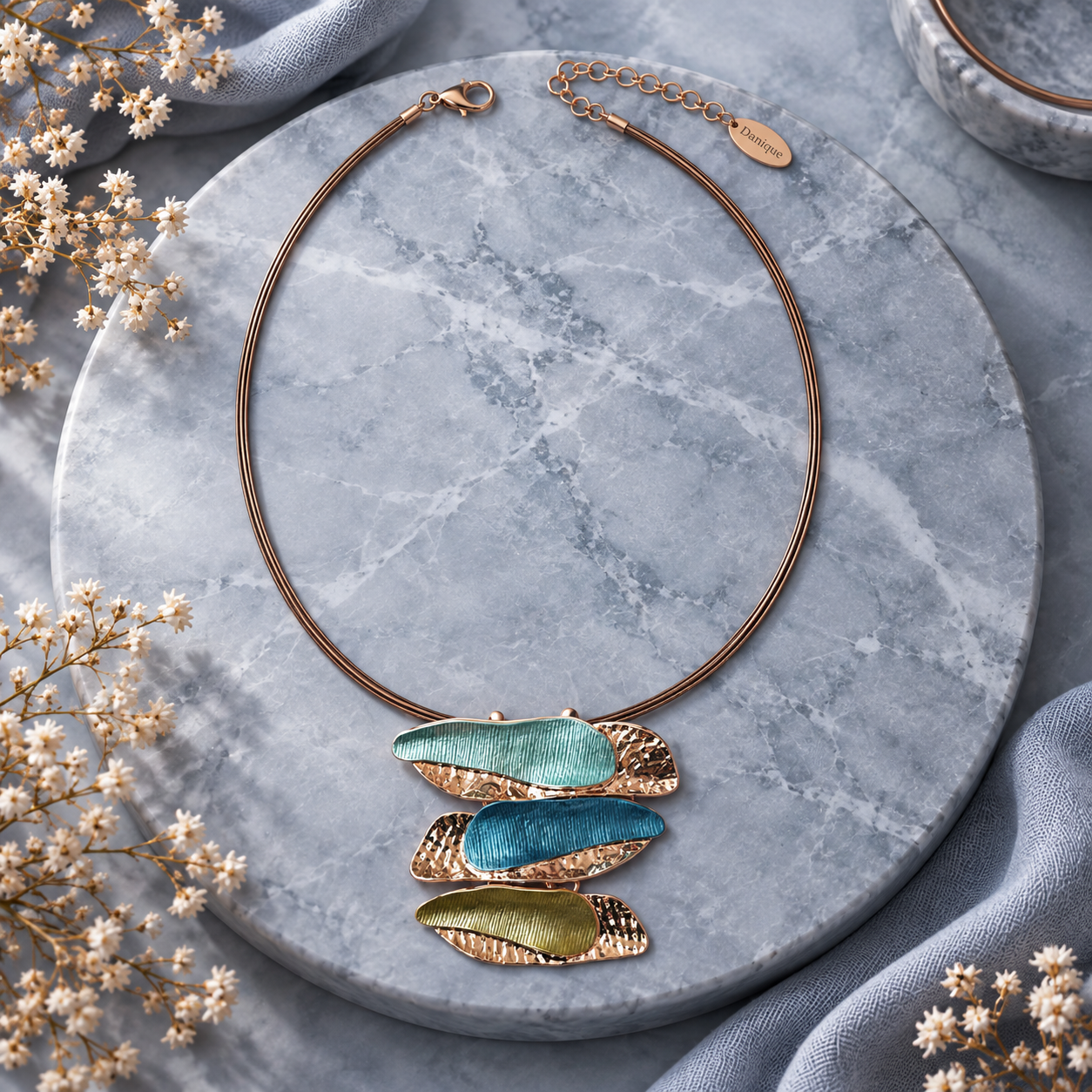 Boho Style Triple Barrette Necklace