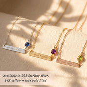Mama Birthstone Bar Necklace