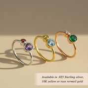 custom birthstone rings available in sterling silver yellow gold and rose gold mother child personalized gemstone ring family jewelry gift