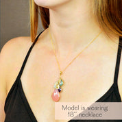 Cascade with Mother's Birthstone & Children's Birthstones With Name Charms