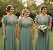 Bridesmaids wearing delicate Morse code beaded necklaces in gold at an outdoor wedding, personalized secret message jewelry that makes a meaningful bridesmaid gift, minimalist necklace for bridal party, maid of honor, or best friends.