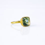 Moss Agate Cushion Ring