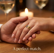 matching engraved birthstone rings for couples, personalized name rings with gemstone accents, meaningful couple jewelry