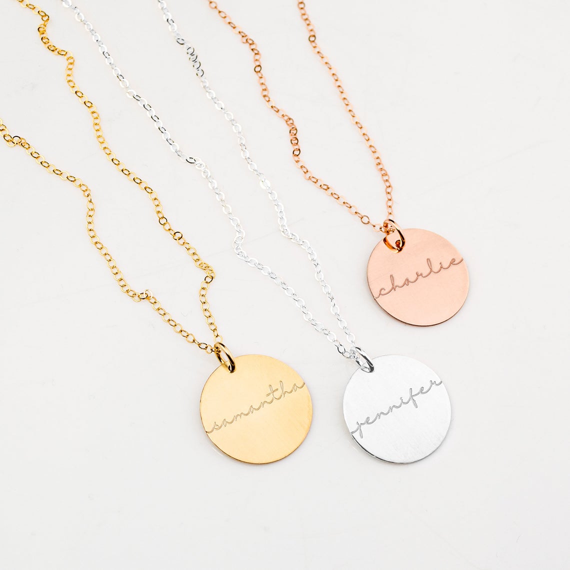 Custom Name Disc necklace, Graduation Necklace Gift for Her [19mm]