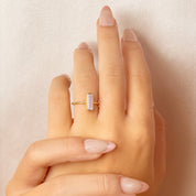 Tiny Opalite Bar Ring : October Birthstone