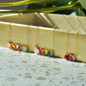 Custom Mom Multi-Stone Oval Necklace