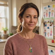 The camera pans down 3 bezel set teardrop cascade necklaces in silver, gold and rose gold. A person runs their thumb over the gems of a cascade pendant necklace, showing off the glittering birthstones. A person wears a gold cascade necklace with green amethyst, moonstone and garnet quartz. A prong cascade necklace in a box rotates in the sun, showing off an array of vibrant natural gemstones. These necklaces make a great family gift for Mom or Grandma for Christmas, mother's day, or an important birthday.