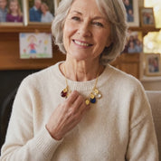 video showcasing grandma birthstone necklace with multiple gemstone charms family 