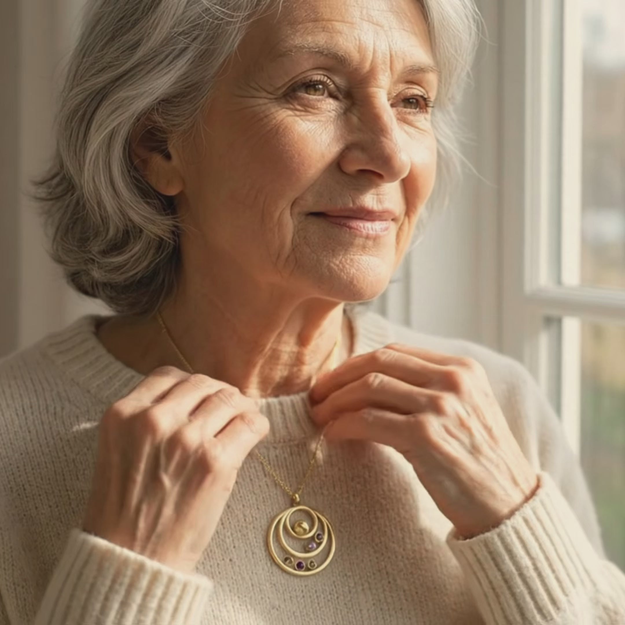 Generational Birthstone Orbit Necklace
