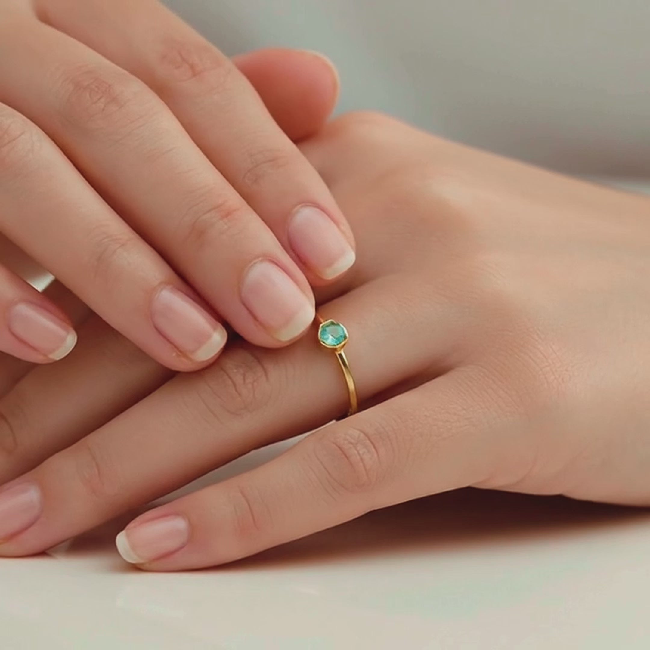 Personalized tiny birthstone round gemstone rings garnet purple amethyst peridot citrine birthstones vermeil gold plating. Wear them alone of stack them on the same finger