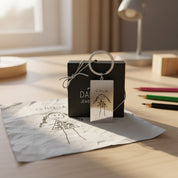 Custom Engraved Rectangle Keychain, Personalized Drawing & Handwriting Gift Valentines