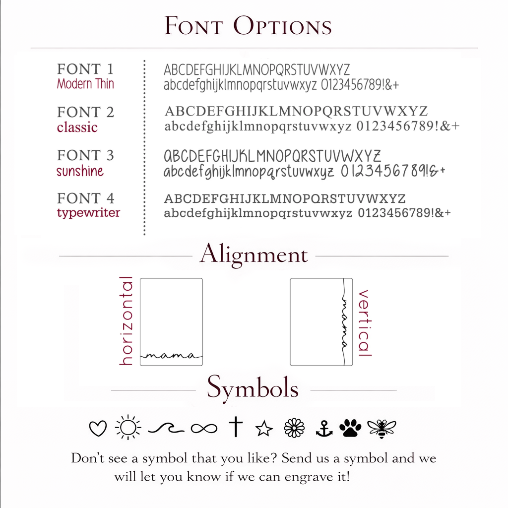 Personalized engraved ring font options and symbol choices, custom name ring typography selection guide for rectangular signet ring