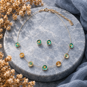 Abstract Flower Blossom Necklace, Boho Style Custom Geometric Necklace, Multi Circle Necklace, Rose Gold Floral Necklace, Gift for Wife, Gift for Her