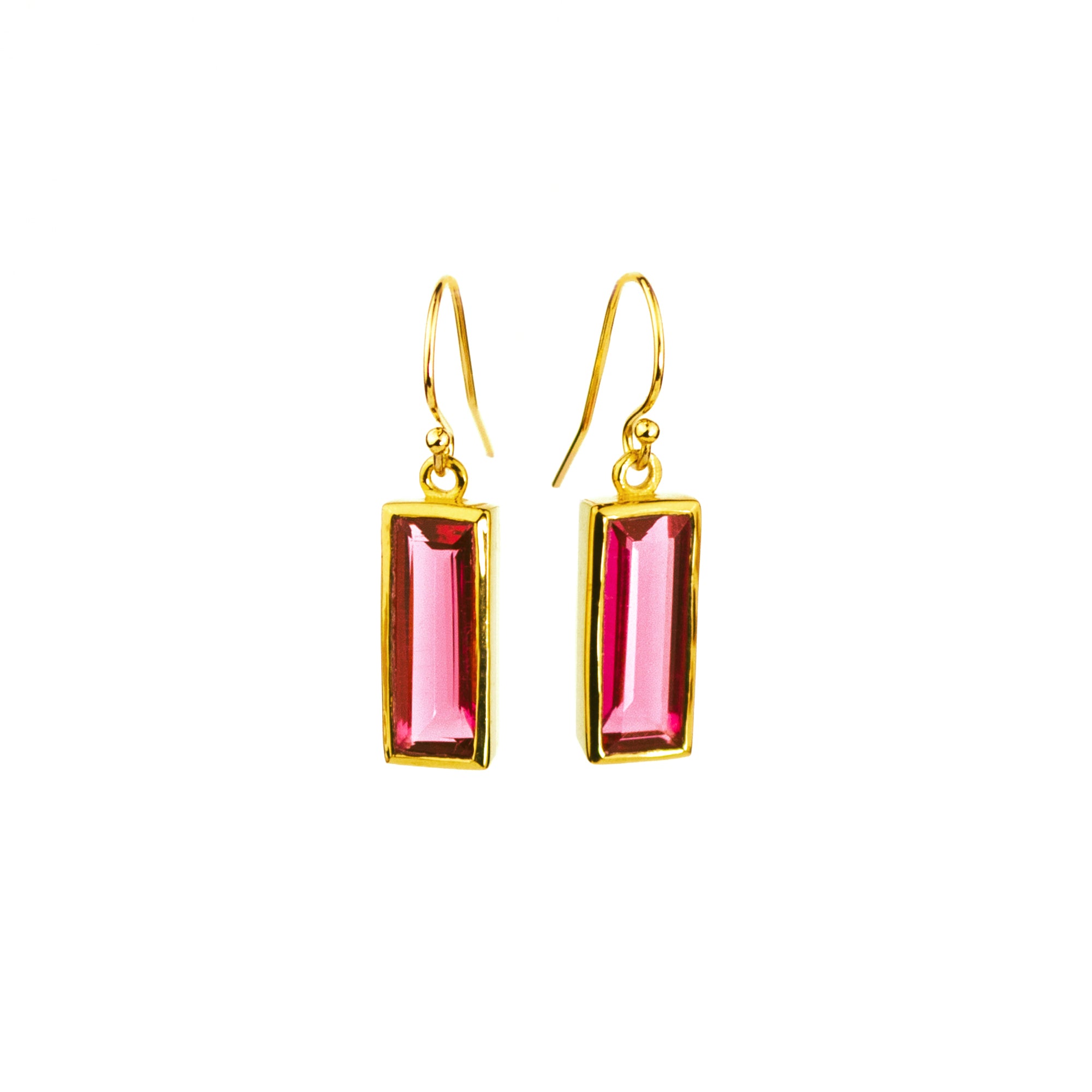 Ruby Bar Earrings : July Birthstone : Adira Series
