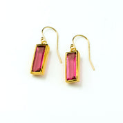 Ruby Bar Earrings : July Birthstone : Adira Series