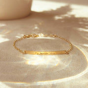 Morse Code Skinny Bar Bracelet - Dainty Minimalist Bar Bracelet