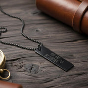 Personalized Dog Tag Necklace with Custom Handwriting - Black dog tag necklace with phrase and heart engraved. Custom Mens Jewelry, Traditional Military Style Pendant, Wedding Anniversary Gift, Custom Engraved Jewelry