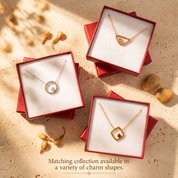 Matching minimalist birthstone necklaces with colorful gemstone pendants