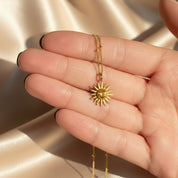 Sun Burst Necklace and Stud Earring Set, Sunshine Birthstone Jewelry Set