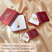 Mother’s birthstone necklace personalized with multiple teardrop gems in sterling silver, gold vermeil, or rose gold, symbolizing children or loved ones in a luminous cascading design handcrafted in Massachusetts, USA