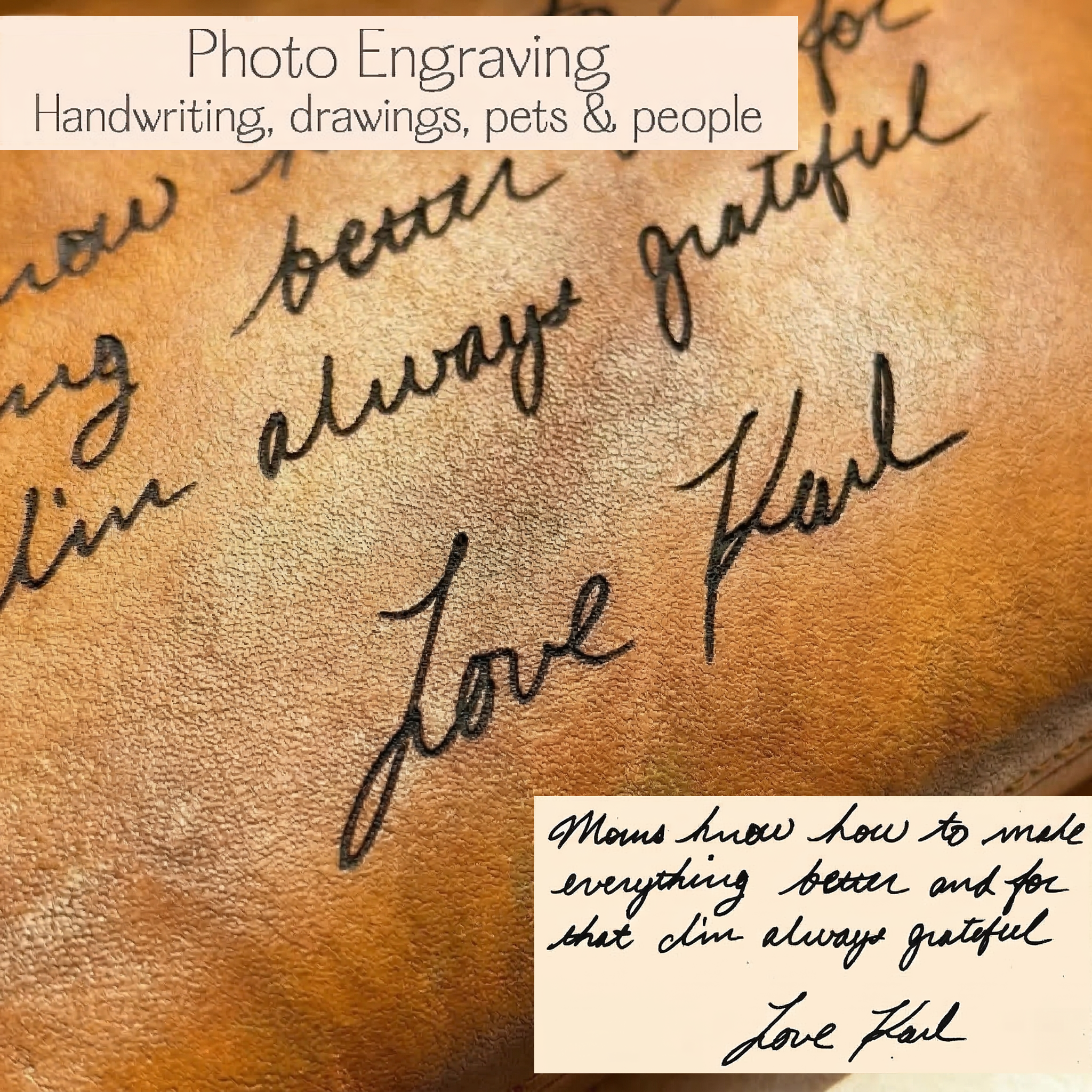 Custom monogram leather cosmetic pouch with zipper closure and smooth leather finish, designed to store makeup, small accessories, and skincare products while adding a personalized touch that makes the bag an ideal gift for women.