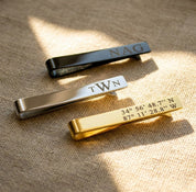Personalized metal tie clip with custom engraving laser engraving text engraving or actual handwriting ready for gift giving in Danique Jewelry branded box make a very special gift for dad, husband, boyfriend or grandpa. Great gift for dads, Father's Day, Retirement, new job or promotion or for your wedding party, dad gift, fathers day gift, gift for dad, gift for him, christmas, groomsman gift, promotion gift, grad gift, graduation gift. anniversary gift