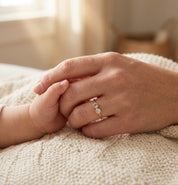 Personalized birthstone ring with two stones, meaningful mother jewelry gift