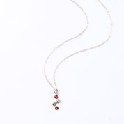 Custom Vertical ZigZag Birthstone Mom Necklace