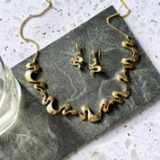 Boho Style Gold Waves Earrings