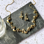 Boho Style Gold Waves Necklace