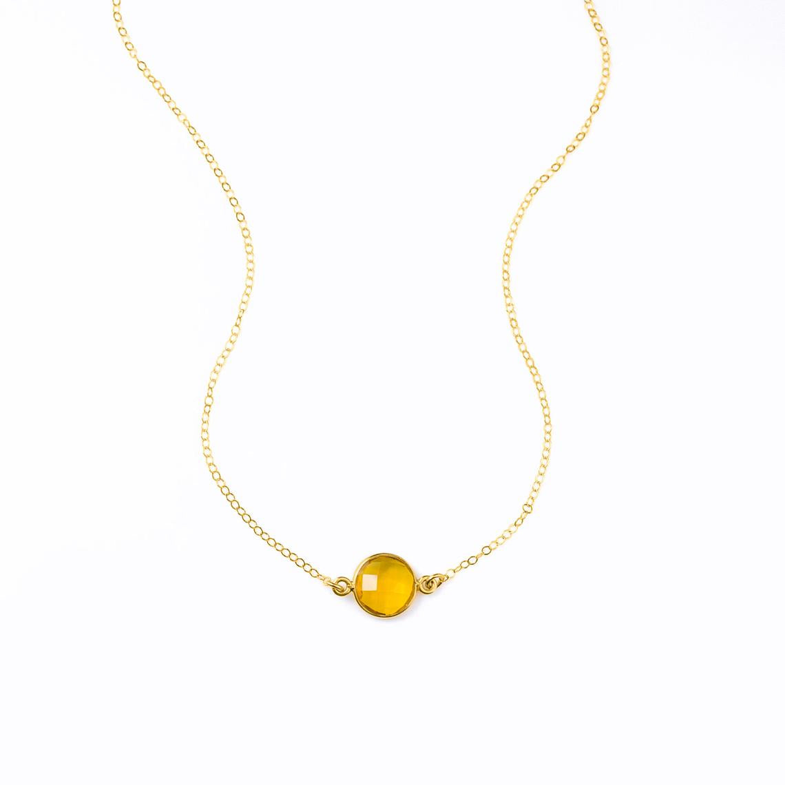 Natural Round Birthstone Connector Necklace