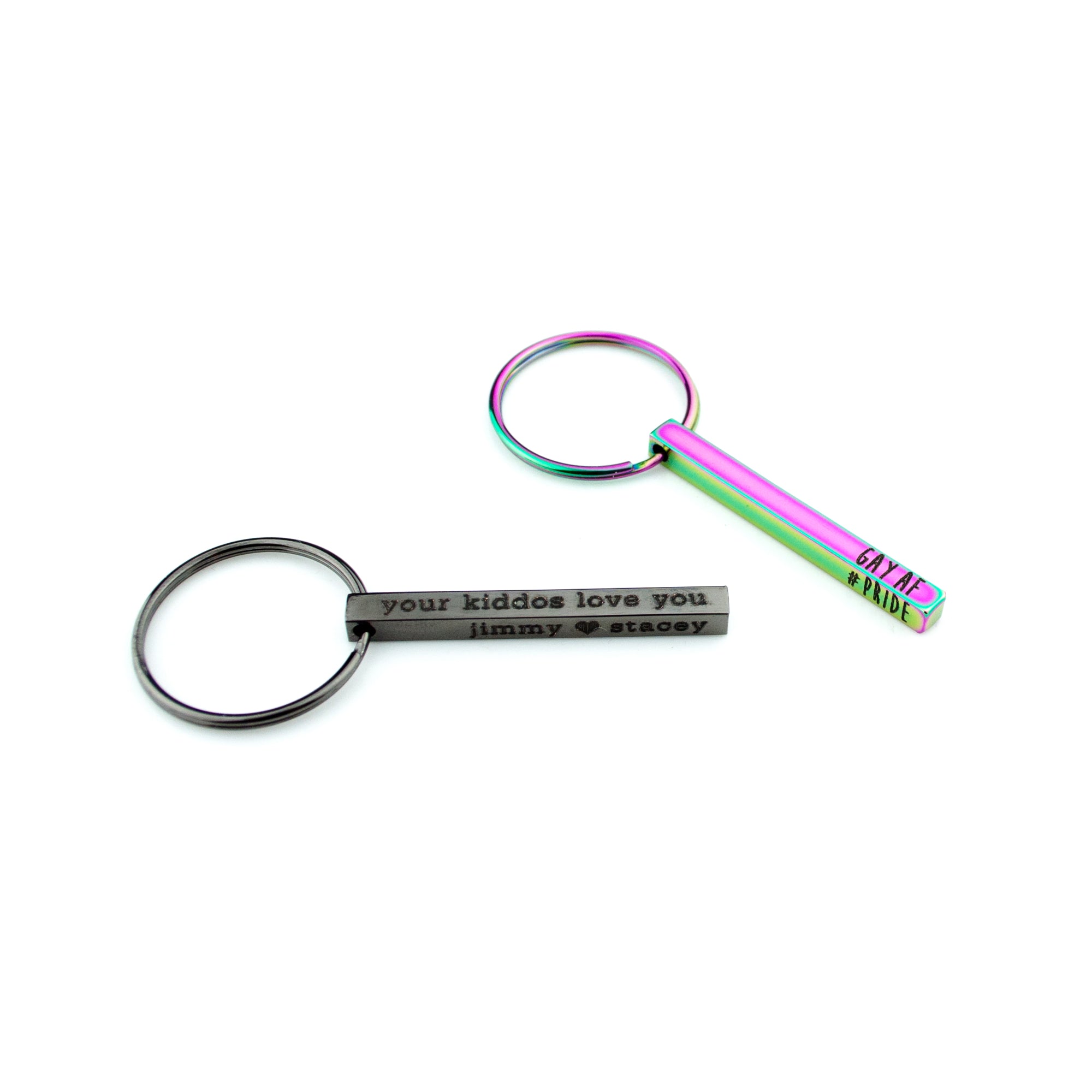 Black Tone Rainbow Tone Keychain Pride Month Gift LGBTQ Pride Special Message Personalized Keychain