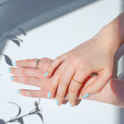 Dainty Stacking Opalite Cabochon Ring - October Birthstone