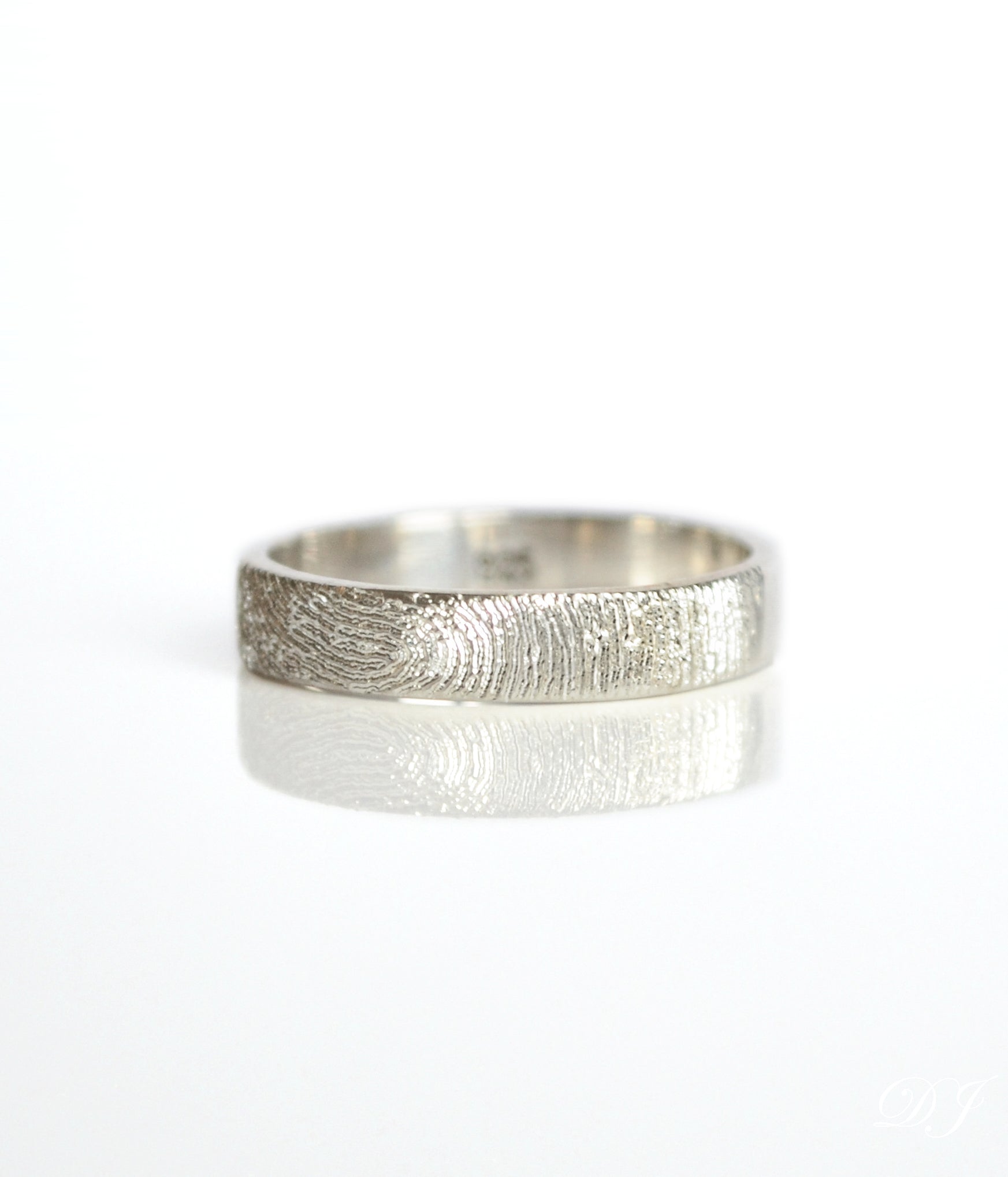 Personalized Sterling Silver Ring Band Custom Engraved with Fingerprint. Memorial Jewelry for Him. Anniversary Present for Husband. Gift for her, gift for him, memorial gift, commemorative gift, gift for fiance, gift for husband, gift for wife, gift for girlfriend, gift for boyfriend, silver anniversary gift, wedding gift, graduation gift, gift giving ready, christmas gift, valentine's day gift, birthday gift, family reunion gift, funeral gift, gift for those who lost loved ones, unique gifts for men