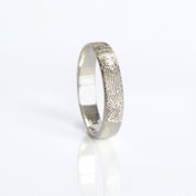 4mm 925 Sterling Silver Ring Band Custom Engraved with a Fingerprint. Memorial Jewelry for Loved One Fingerprint Ring. Engraved Fingerprint Ring for Couples, Gift for her, gift for him, memorial gift, commemorative gift, gift for fiance, gift for husband, gift for wife, gift for girlfriend, gift for boyfriend, silver anniversary gift, wedding gift, graduation gift, gift giving ready, christmas gift, valentine's day gift, birthday gift, family reunion gift, funeral gift, gift for those who lost loved ones