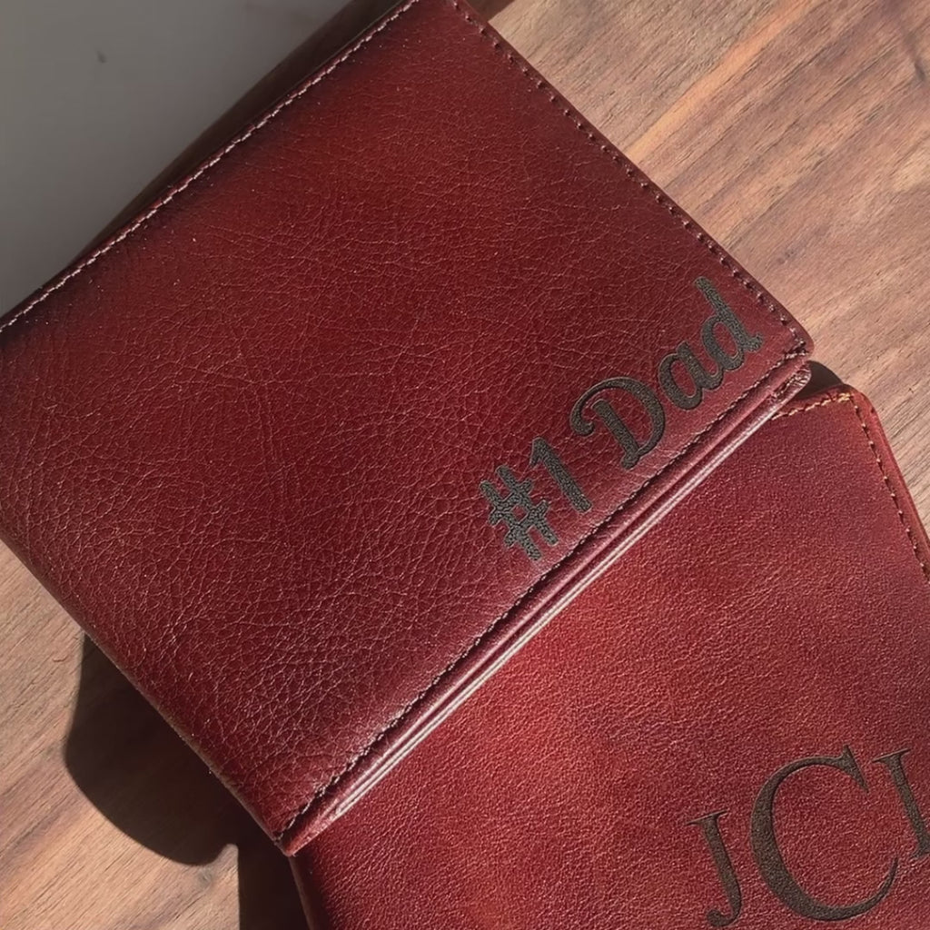 Personalized Leather Wallet, Monogrammed Wallet for Men, Custom Engraved Wallet, Fathers Day Gift, Signature Leather Wallet, Handwriting Wallet, Full Grain Leather, Unique Gift for Dad, Husband Gift, Custom Wallet