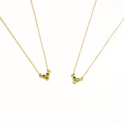 Tiny Triple Birthstone Cluster Necklace, Sterling Silver, Gold Filled, Non Tarnish Necklace for Women, Custom Birthstone Necklace Christmas Gift